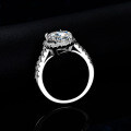 S925 Silver Moissanite 2ct Oval Shape Women's Ring Heavy Craft Factory Live-0-2