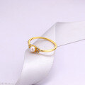 wholesale 925 Sterling Silver Gold-Plated Japanese Light Luxury Minimalist Natural Pearl Ring for Women, Delicate and Versatile Stackable Ring New Design-0-2