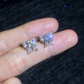 S925 Sterling Silver Moissanite Butterfly Mini Pearl Earrings Wholesale-0-1