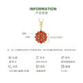 wholesale S925 Sterling Silver Dunhuang Style Necklace for Women Wholesale, Caisson Pattern Hot-Selling Small Red Heart Zircon Necklace, Versatile-0-2