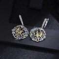 wholesale 925 Silver Designer High-End Style Unique Earrings, Naturalistic Bird Design with Genuine Gemstone Ear Drops-0-2