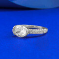wholesale S925 Silver New Oval Pigeon Egg-Shaped Zircon Ring with a High-End and Fashionable Feel for Women-0-1