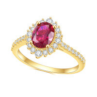 wholesale S925 Sterling Silver with Lab-Grown Ruby Inlaid Ring, Exuding a Sense of High-End Luxury, Fashionable, Exquisite, and Elegant Colored Gemstone Ring-S925 silver + cultured ruby US size 8