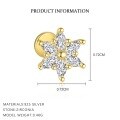 wholesale S925 Sterling Silver Cross-border Light Luxury Micro-set Zircon Flower Earrings For Women-0-4