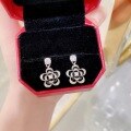 wholesale S925 Sterling Silver Three-Layer Rose Flower Ear Studs, Korean New Style, Personalized Luxury, Minimalist and Exquisite Women's Earrings-0-0