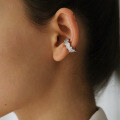 wholesale 925 Sterling Silver Ear Clips for Non-Pierced Women Summer New Trend Retro Shining Crystal Wave Ear Cuff-0-2
