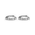 S925 Sterling Silver Classic Full-Circle Moissanite Stud Earrings with Diamond Accents-0-3