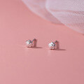wholesale S925 Sterling Silver Fresh Sweet Ins Style Niche Design Polished Small Flower Ear Studs M05789-0-4
