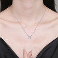 Sterling Silver Moissanite X-Shape Necklace, Minimalist Wholesale Design-0-2