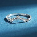 S925 Silver V-Shape Moissanite Zodiac Ring for Women-0-0
