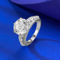 wholesale S925 Silver Mo Jing Jewelry New Style Simulated Diamond Ring 100mm Round White Diamond European and American Fast Fashion Cross-Border-0-2