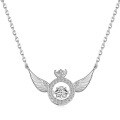 wholesale S925 Sterling Silver Maker's Dynamic Angel Wing Beating Heart Pendant Collarbone Chain, Niche Design with a Premium and Versatile Feel-0-4