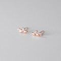 wholesale S925 silver stud earrings for women, Korean-style sweet and fresh,, with oval small leaf ear accessories G8487-0-1