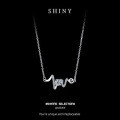 Metal Micro-Pave Moissanite Love Letter Necklace for Women-0-4