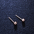 Rose Gold S925 Silver T-Bubble Earrings with Moissanite for Women-0-1