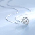 wholesale S925 Sterling Silver French-style High-end Sparkling Moving Heart Love at First Sight Necklace for Women with Dynamic Zircon European and American-0-5