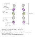 wholesale S925 Silver Designer Luxury High-End Natural Gemstone Earrings, Prosperity Series, Inlaid with Colored Gems, Stud Earrings-0-0