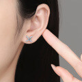 S925 Sterling Silver Moissanite X-Shaped Earrings-0-2