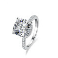 Sterling Silver 4ct Moissanite Ring Women's Fancy Square Radiant Cut Wholesale-0-4
