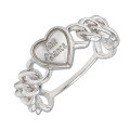 wholesale Sterling Silver Dulli Jewelry Small and Exquisite Heart-shaped Lucky Letter Braided 3D Love Ins Style Ring-0-4