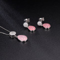 wholesale S925 Silver New Luxury Jewelry Accessories Pink Crystal Gemstone Earrings, French Romance Inlaid with Natural Colored Gemstones-0-2