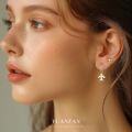 wholesale 925 Sterling Silver Minimalist Small Airplane Earrings with Micro-Set Zirconia, Light Luxury Niche Design,。-0-2