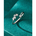 wholesale S925 Sterling Silver Small Star Diamond Ring for Women, Adjustable Opening, Light Luxury Minimalist Niche Design High-End Sense Finger Ring for Index Finger-0-2