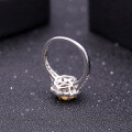 wholesale S925 Sterling Silver Fashionable and Luxe Natural Gemstone Ring for Women with Genuine Citrine, TikTok Live-0-3