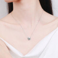 S925 Sterling Silver Moissanite Eight-Claw Necklace, Women's Korean Minimalist Pendant Collarbone Chain-0-2