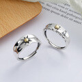 wholesale S925 Sterling Silver Indian Sun Ray Fashion Ethnic Wide Adjustable Ring-0-0