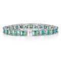wholesale new rapper hip-hop trendy style 55mm blue-green pagoda cut moissanite unisex bracelet with metal material-0-4