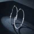 wholesale Metal material first - Cloudsame Jewelry new luxury oversized 50mm hoop earrings full pave 11mm round Moissanite-0-3