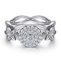 wholesale S925 Sterling Silver Diamond Flower Ring Women's Jewelry Hot Selling Fashion Style for Cross-Border E-commerce One Piece Wholesale-Platinum US size 7#