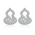 wholesale S925 Sterling Silver Diamond-Encrusted Small Gourd Earrings for Women, Niche Luxury Exquisite European and American Style-0-0