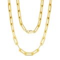 wholesale S925 Sterling Silver & 14K Gold Paperclip Chain Necklace 45*12 with Cross Pendant, Factory Direct-0-4