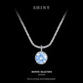 S925 Sterling Silver Moissanite Pendant Necklace, D-Color Crown Design, Light Luxury Style-0-5