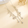 wholesale S925 Sterling Silver Light Luxury Tassel Butterfly Necklace for Women, Small and Unique, High-End Fashion, Elegant and Glamorous, Chanel-Style Collarbone Chain-0-5