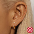 wholesale 925 Sterling Silver Adjustable C-Hoop Earrings with Classic Stud,-0-2