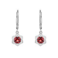 wholesale S925 Silver New Design Light Luxury Garnet Gemstone Earrings, French Romance Inlaid with Natural Colored Gemstones-0-0
