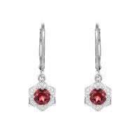 wholesale S925 Silver New Design Light Luxury Garnet Gemstone Earrings, French Romance Inlaid with Natural Colored Gemstones-Need to order 925 silver