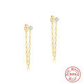 wholesale S925 Sterling Silver Tassel Mini Star Earrings with Inlaid Crystals, Perfect for Office Wear-0-13