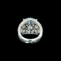 wholesale 925 Silver Gold-Plated Ring with High-Carbon Diamond, Blue Turquoise, Art Deco Style, Unique and Versatile Jewelry for Elegant Women-0-2