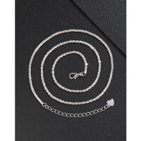 wholesale 925 Sterling Silver Women's Small Starry Sky Necklace, Niche Glittering Collarbone Chain, Elegant High-End Necklace, Cauliflower Chain-2mm Gypsophila Necklace Platinum 40cm + Extension 5cm 925 Silver