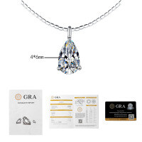 S925 Silver Moissanite Detachable Choker Necklace Wholesale-50-point teardrop moissanite  925 silver + 40cm necklace