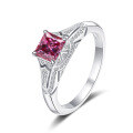 wholesale S925 Sterling Silver Wholesale Hot-selling Princess Cut 1/2 Carat Colored Moissanite Ring for Cross-border Trade-0-11