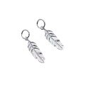 wholesale S925 sterling silver minimalist fashion small feather pendant drop DIY handmade jewelry vintage pure silver accessory-0-4