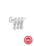 wholesale S925 Sterling Silver Flat Helix Ear Cuff with Zirconia, Geometric Plated with White Gold Ear Jewelry-0-5