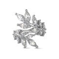 wholesale S925 Sterling Silver INS Style Viral Ring for Women, High-End Leaf Twisting Design, Niche Luxury Flower Ring-0-11