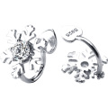 wholesale S925 silver ear clips for women, Korean-style small fresh romantic Christmas snowflake non-pierced flower ear accessories E5902-0-4