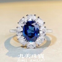 wholesale S925 Sterling Silver Hot-Selling Cross-Border E-Commerce Product: Women's High-End Ins Full-Diamond Ring-Fanta Color-CBJZ033 8